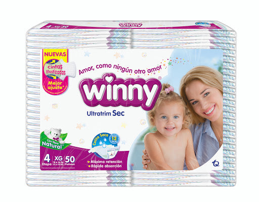 Pañales Winny Ultratrim Sec Etapa 4 X 50 Unidades